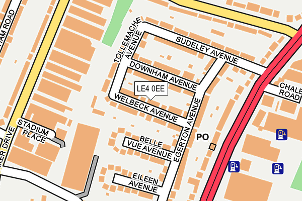 LE4 0EE map - OS OpenMap – Local (Ordnance Survey)