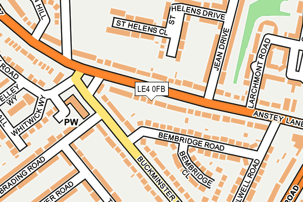 LE4 0FB map - OS OpenMap – Local (Ordnance Survey)