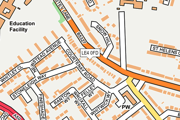 LE4 0FD map - OS OpenMap – Local (Ordnance Survey)