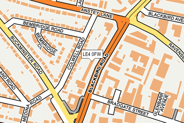 LE4 0FW map - OS OpenMap – Local (Ordnance Survey)