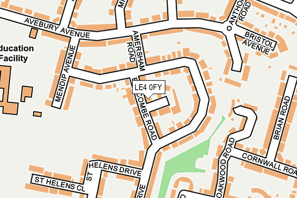 LE4 0FY map - OS OpenMap – Local (Ordnance Survey)