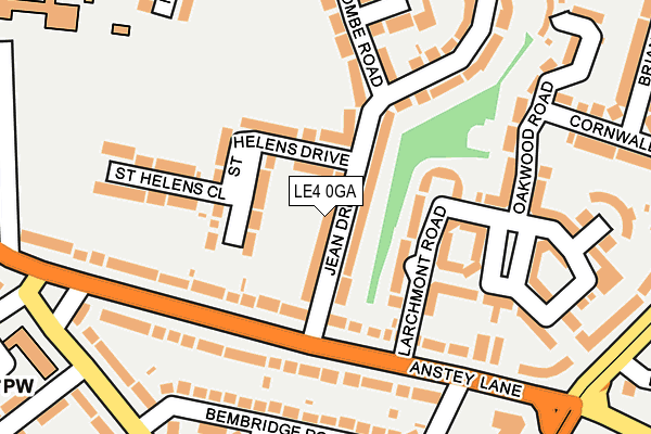 LE4 0GA map - OS OpenMap – Local (Ordnance Survey)
