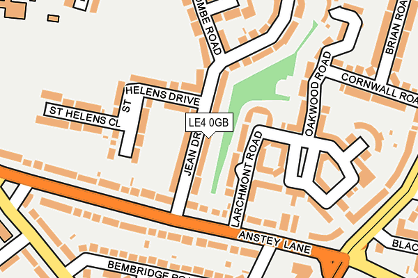 LE4 0GB map - OS OpenMap – Local (Ordnance Survey)