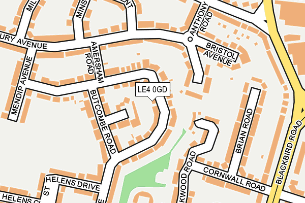 LE4 0GD map - OS OpenMap – Local (Ordnance Survey)