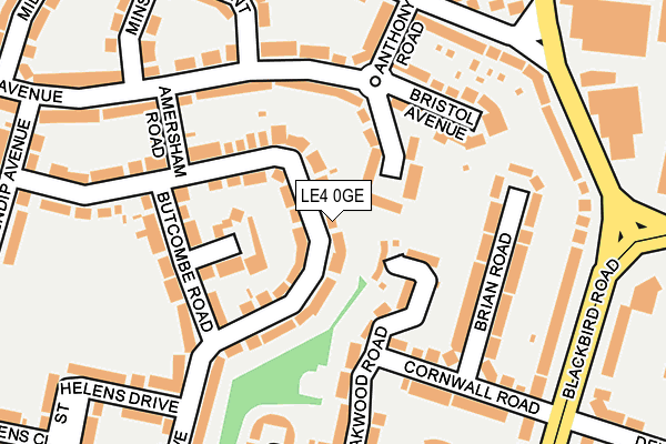 LE4 0GE map - OS OpenMap – Local (Ordnance Survey)