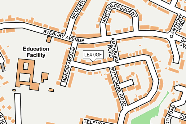 LE4 0GF map - OS OpenMap – Local (Ordnance Survey)