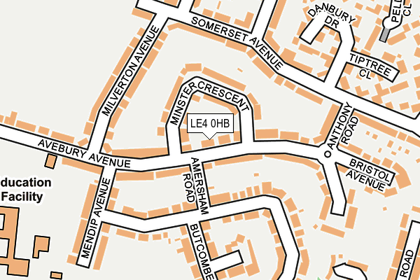 LE4 0HB map - OS OpenMap – Local (Ordnance Survey)