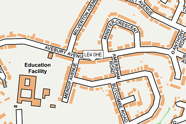 LE4 0HE map - OS OpenMap – Local (Ordnance Survey)