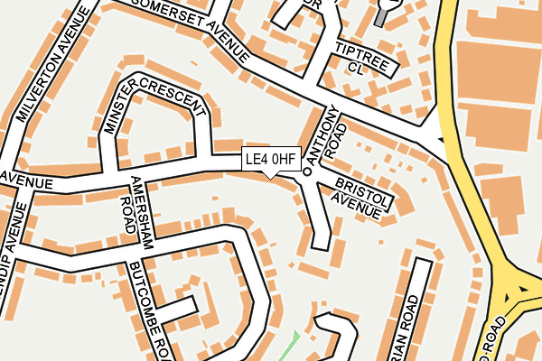 LE4 0HF map - OS OpenMap – Local (Ordnance Survey)