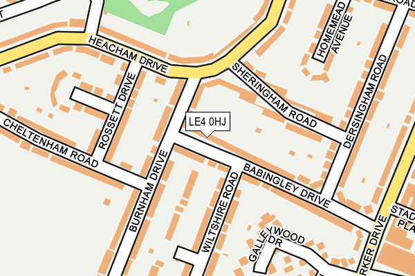 LE4 0HJ map - OS OpenMap – Local (Ordnance Survey)