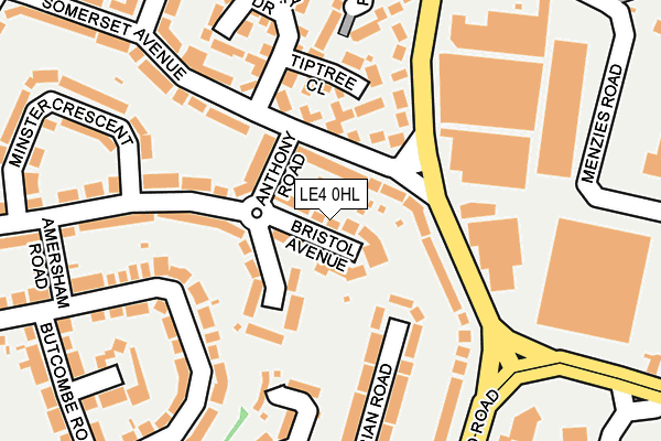 LE4 0HL map - OS OpenMap – Local (Ordnance Survey)