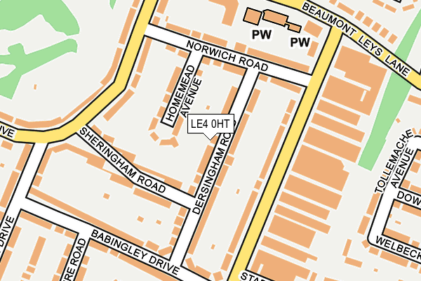LE4 0HT map - OS OpenMap – Local (Ordnance Survey)