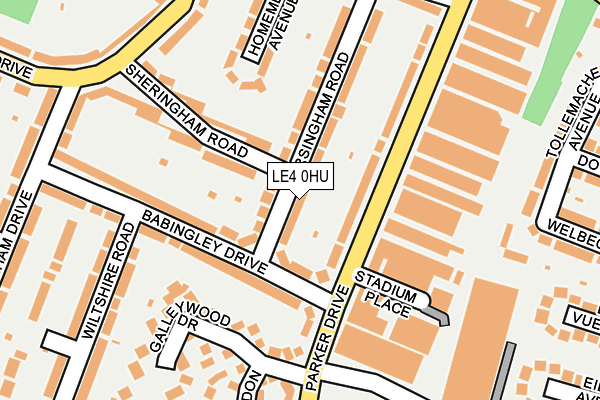 LE4 0HU map - OS OpenMap – Local (Ordnance Survey)