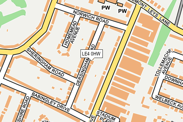 LE4 0HW map - OS OpenMap – Local (Ordnance Survey)