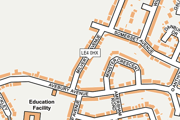 LE4 0HX map - OS OpenMap – Local (Ordnance Survey)