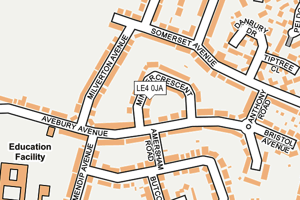 LE4 0JA map - OS OpenMap – Local (Ordnance Survey)