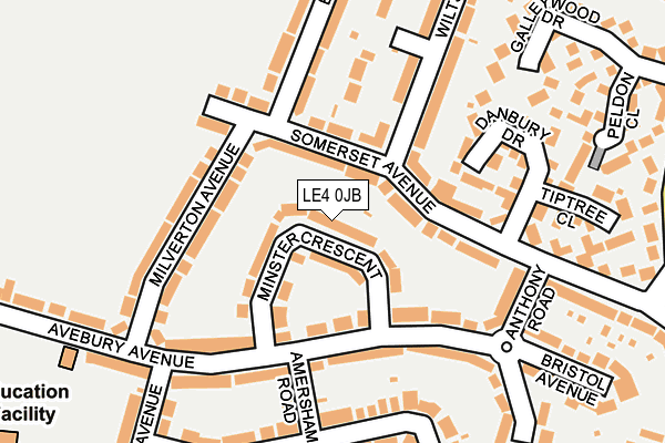 LE4 0JB map - OS OpenMap – Local (Ordnance Survey)
