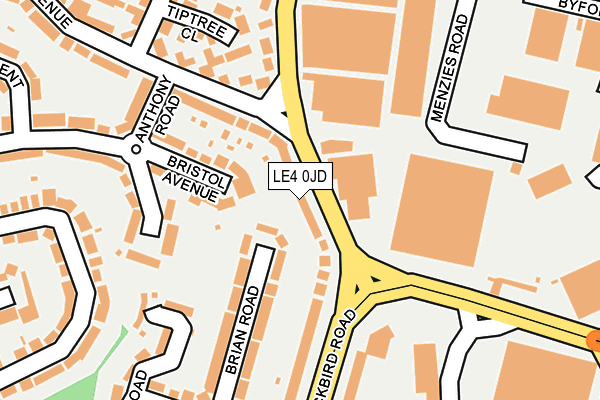 LE4 0JD map - OS OpenMap – Local (Ordnance Survey)