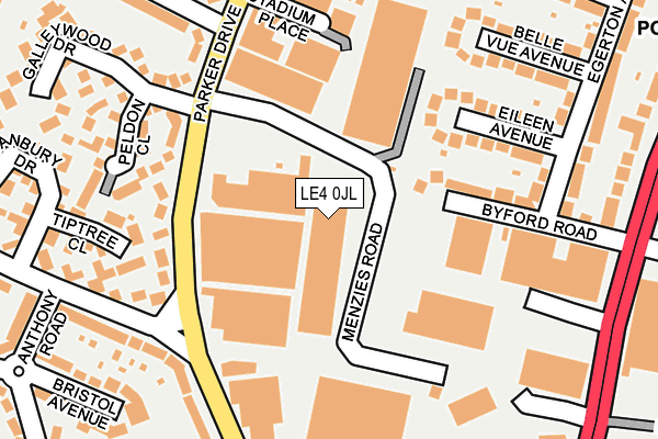 LE4 0JL map - OS OpenMap – Local (Ordnance Survey)