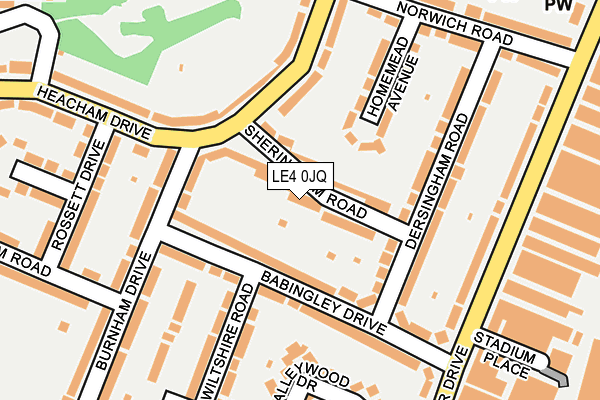 LE4 0JQ map - OS OpenMap – Local (Ordnance Survey)