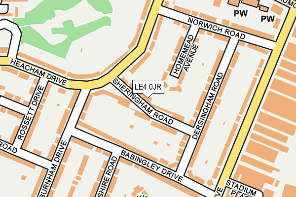 LE4 0JR map - OS OpenMap – Local (Ordnance Survey)