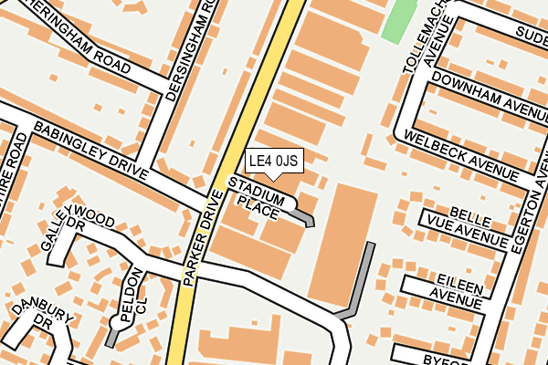 LE4 0JS map - OS OpenMap – Local (Ordnance Survey)