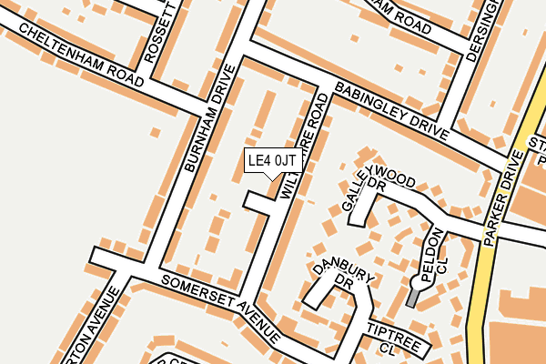 LE4 0JT map - OS OpenMap – Local (Ordnance Survey)