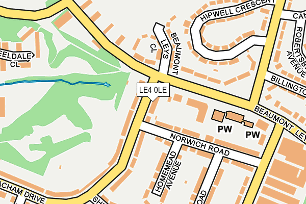 LE4 0LE map - OS OpenMap – Local (Ordnance Survey)