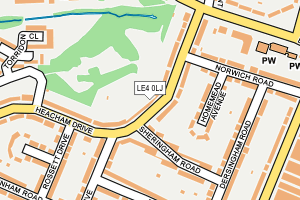 LE4 0LJ map - OS OpenMap – Local (Ordnance Survey)