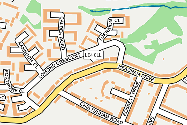 LE4 0LL map - OS OpenMap – Local (Ordnance Survey)