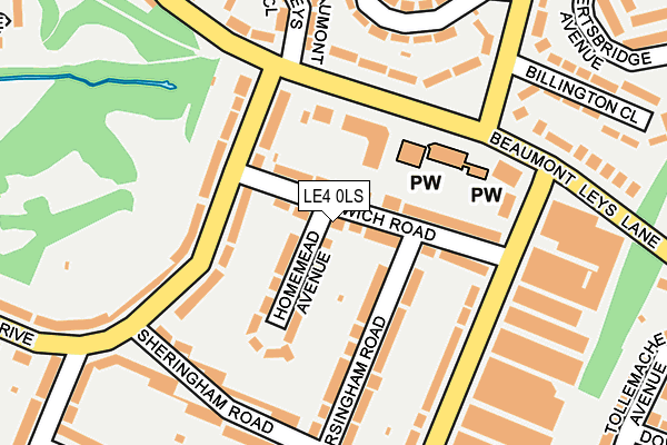 LE4 0LS map - OS OpenMap – Local (Ordnance Survey)