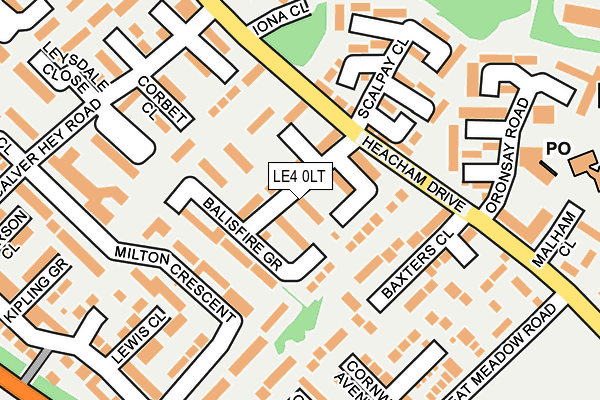 LE4 0LT map - OS OpenMap – Local (Ordnance Survey)