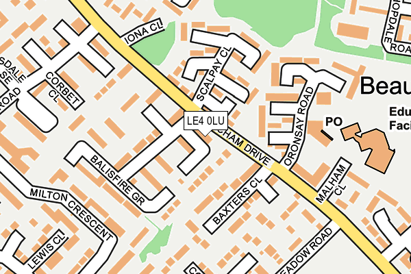 LE4 0LU map - OS OpenMap – Local (Ordnance Survey)