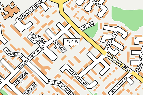 LE4 0LW map - OS OpenMap – Local (Ordnance Survey)