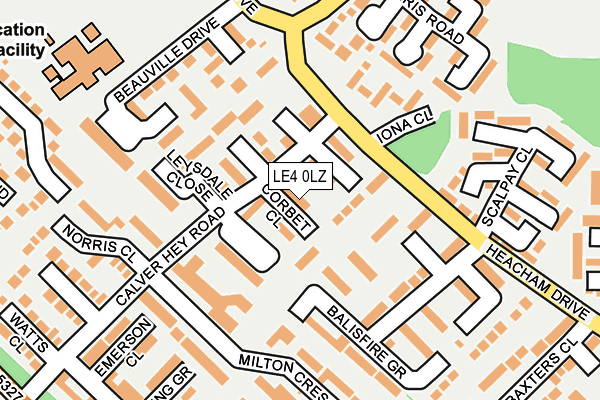 LE4 0LZ map - OS OpenMap – Local (Ordnance Survey)