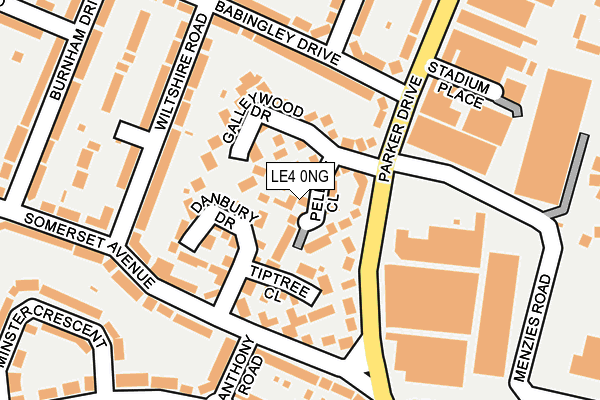 LE4 0NG map - OS OpenMap – Local (Ordnance Survey)