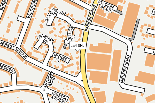 LE4 0NJ map - OS OpenMap – Local (Ordnance Survey)