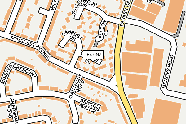 LE4 0NZ map - OS OpenMap – Local (Ordnance Survey)