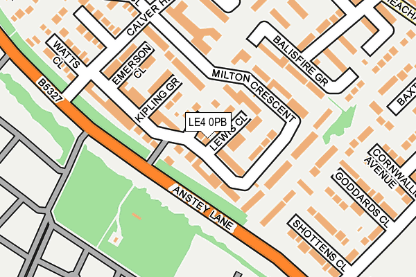 LE4 0PB map - OS OpenMap – Local (Ordnance Survey)