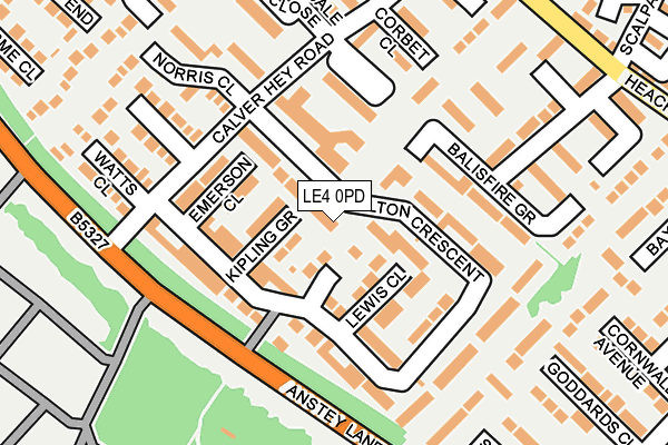 LE4 0PD map - OS OpenMap – Local (Ordnance Survey)