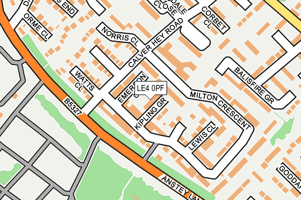 LE4 0PF map - OS OpenMap – Local (Ordnance Survey)