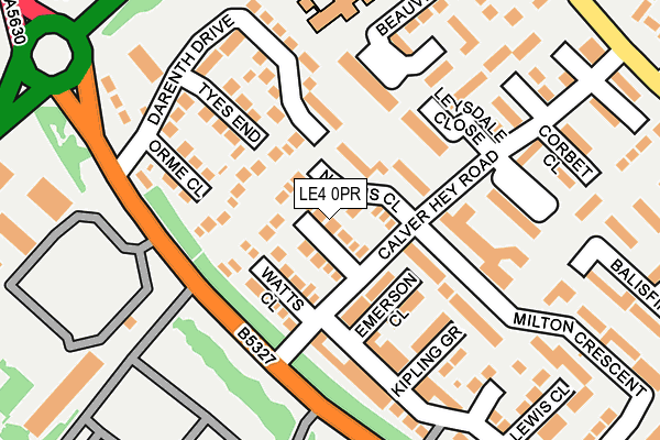 LE4 0PR map - OS OpenMap – Local (Ordnance Survey)
