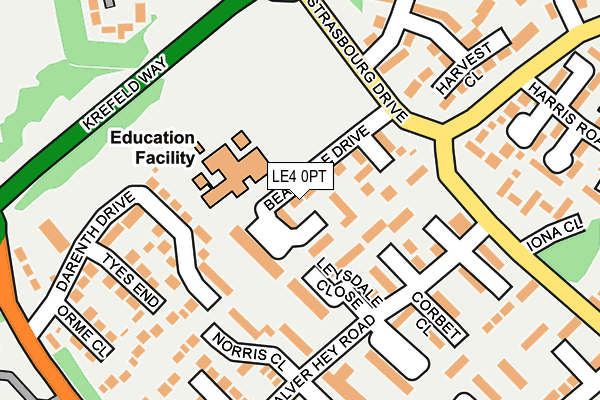LE4 0PT map - OS OpenMap – Local (Ordnance Survey)