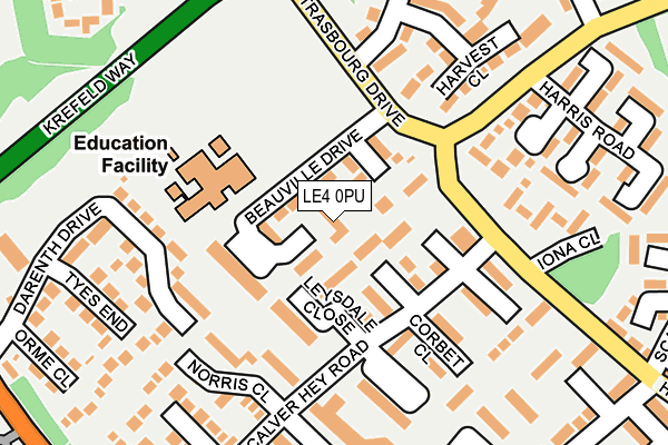 LE4 0PU map - OS OpenMap – Local (Ordnance Survey)