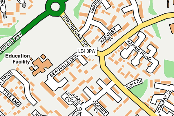 LE4 0PW map - OS OpenMap – Local (Ordnance Survey)