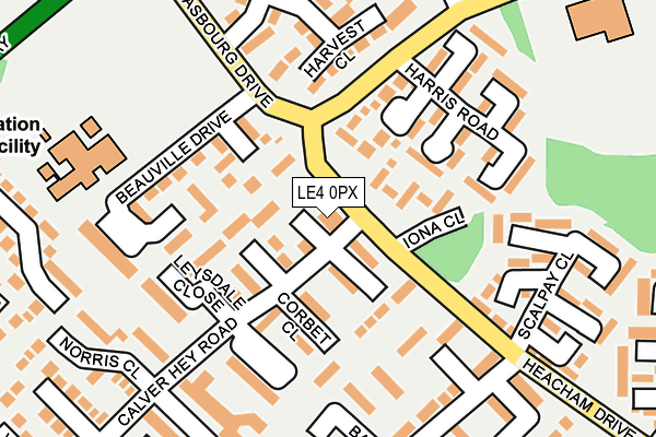 LE4 0PX map - OS OpenMap – Local (Ordnance Survey)