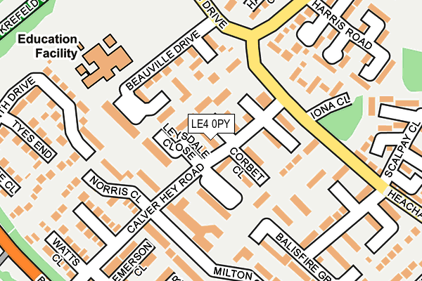 LE4 0PY map - OS OpenMap – Local (Ordnance Survey)