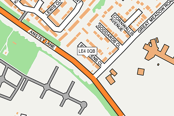 LE4 0QB map - OS OpenMap – Local (Ordnance Survey)