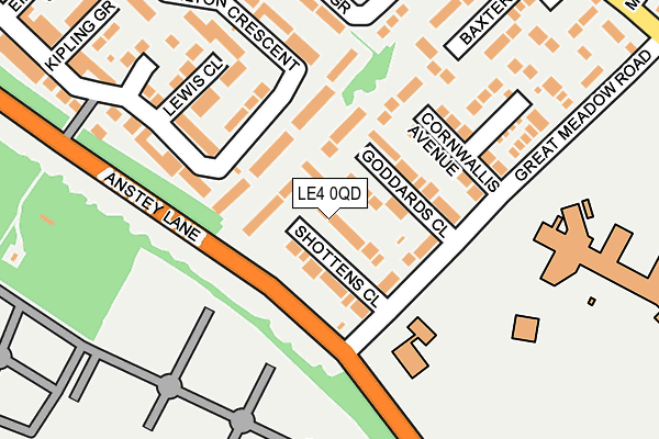 LE4 0QD map - OS OpenMap – Local (Ordnance Survey)