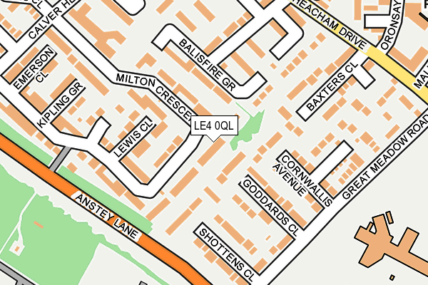 LE4 0QL map - OS OpenMap – Local (Ordnance Survey)